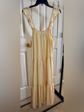 Como Vintage Pastel Yellow Striped Sundress